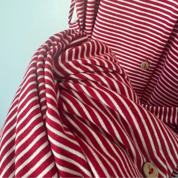 Rolla Coster Jersey Knit Shirt Dress Red White Stripe Medium Coastal Modest - Picture 8 of 12